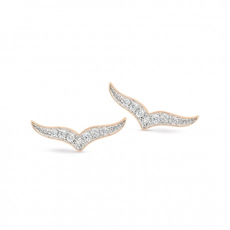 GINETTE NY Boucles d'oreilles Wise Or rose Diamants BOWSED