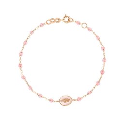 Bracelet Madone Or rose Résine rose bébé