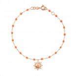 GIGI CLOZEAU Bracelet Pirate Soleil Or rose Résine orange fluo B3SO001R1317