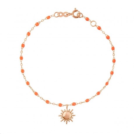 GIGI CLOZEAU Bracelet Pirate Soleil Or rose Résine orange fluo B3SO001R1317