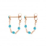 GIGI CLOZEAU Boucles d'oreilles Classique Gigi Or rose Perles de résine turquoise B4GI001R34