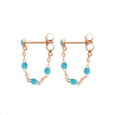 GIGI CLOZEAU Boucles d'oreilles Classique Gigi Or rose Perles de résine turquoise B4GI001R34