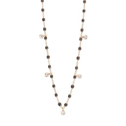 Collier Gigi Suprême Or rose Résine quartz Diamants