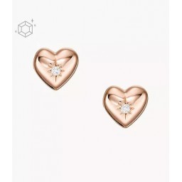 Boucles d'oreilles True Love Acier rosé Diamant de synthèse