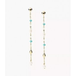 Boucles d'oreilles Tranquil Summer Acier doré Perles de verre