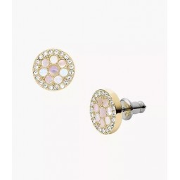 Boucles d'oreilles Mosaic Acier doré Nacre