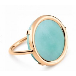 Bague Disc Or Rose Amazonite