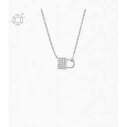 Collier chaine et cadenas Argent