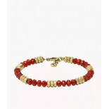 FOSSIL Bracelet All Stacked Up Acier doré Agate rouge JF04606710