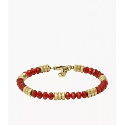 Bracelet All Stacked Up Acier doré Agate rouge