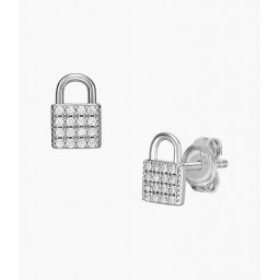 Boucles d'oreilles chaine et cadenas Argent