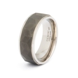 Bague Timor Silver Black Titane 8 mm