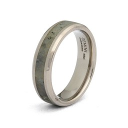 Bague Rota Light Grey Larvikite Titane 6 mm