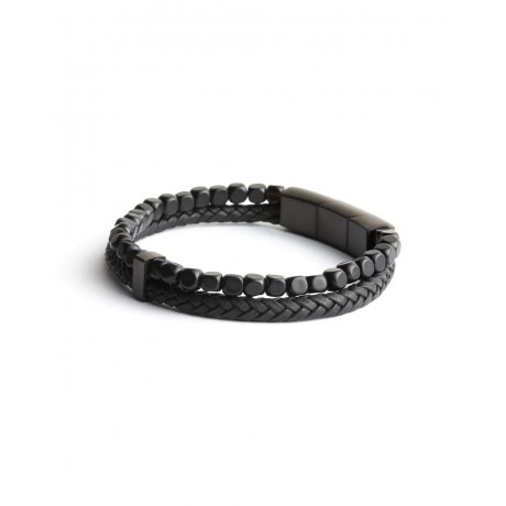 GEMINI (ICE WATCH) Bracelet Double Black Agate 4 mm O31