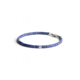 Bracelet Sphera Mat Blue Lapis Lazuli Titane 2 mm