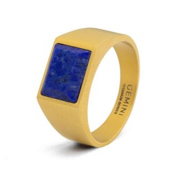 Bague Credo Gold Blue Titane plaqué or 18 carats Lapis Lazuli