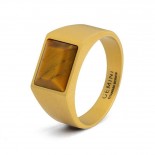 GEMINI (ICE WATCH) Bague Credo Gold Tiger Titane plaqué or 18 carats Oeil de Tigre CRE04