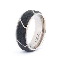 Bague Carus Silver Titane 8 mm