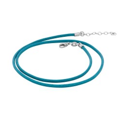 Collier Cordon Huilé Bleu Turquoise