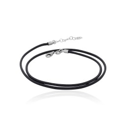 Collier Cordon Huilé Noir 42 cm