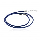 UNA STORIA Collier Cordon Coton Huilé Bleu 42 cm CORCOBL