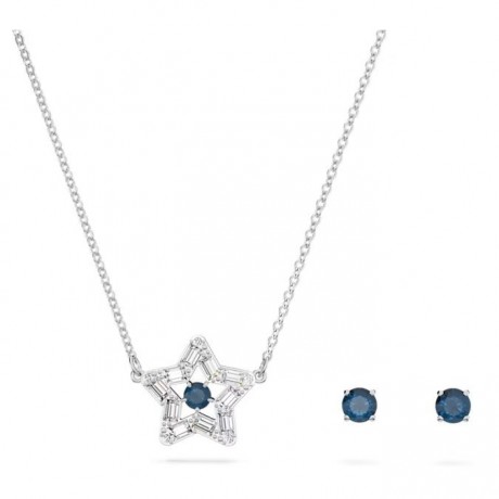 SWAROVSKI Parure Collier et Boucles d'oreilles Stella Etoile Bleu 5646762