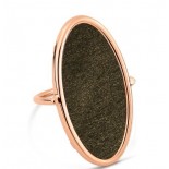 GINETTE NY Bague Or rose Ellipse obsidienne RELGO2