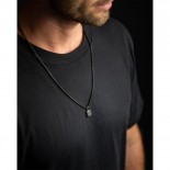 Collier Meraki Black Agate noir Titane