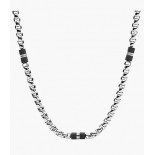 FOSSIL Collier orné de perles en marbre noir et Acier JF03314040