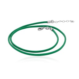 Collier Cordon Huilé Vert 42 cm