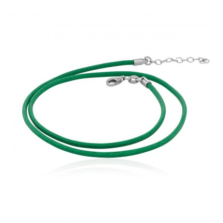 UNA STORIA Collier Cordon Huilé Vert 42 cm CORCOVER