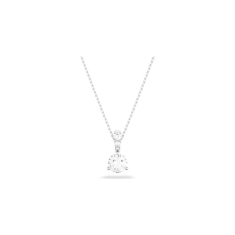 SWAROVSKI Collier Solitaire Métal argenté Cristaux blancs 5472635