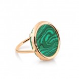 GINETTE NY Bague Disc Ring Or rose Malachite REVM