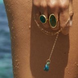 GINETTE NY Bague Disc Ring Jala Or rose Chrysocolle RJLADR