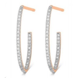 Boucles d'oreilles Ellipse Hoops Or rose Diamants