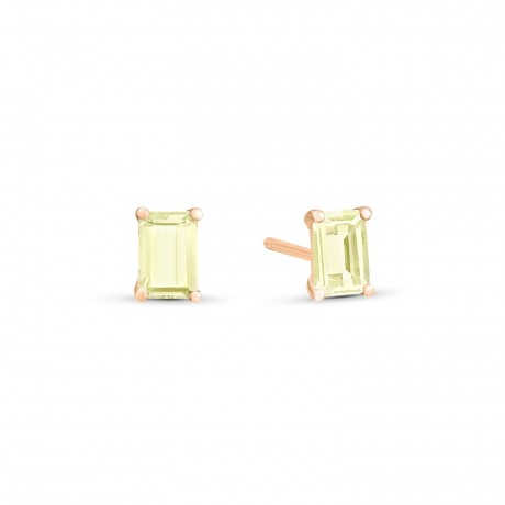 GINETTE NY Boucles d'oreilles Cocktail Or rose Quartz lemon BOCOKLQ1