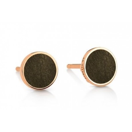 GINETTE NY Boucles d'oreilles Ever Or rose Obsidienne BOEVEGO