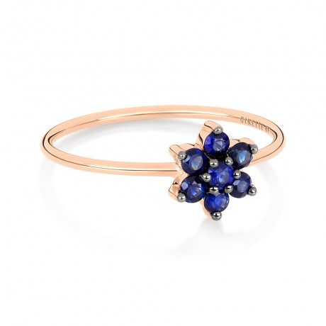 GINETTE NY Bague Star Or rose Saphir RSS