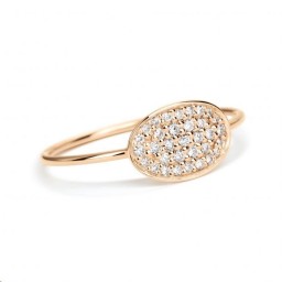 Bague Mini Sequin Or rose Diamants