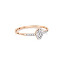 Bague Ellipse Or rose Diamants