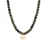 GINETTE NY Collier Bad Georgia Or rose Obsidienne GEGO