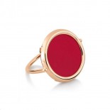 GINETTE NY Bague Disc Ring Or rose Corail RMAD