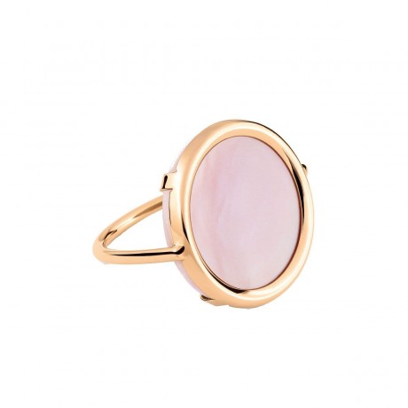 GINETTE NY Bague Disc Ring Or rose Nacre rose REVPN