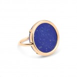 GINETTE NY Bague Disc Ring Or rose Lapis lazuli REVL