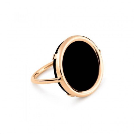 Bague Disc Ring Or rose Onyx RDOB