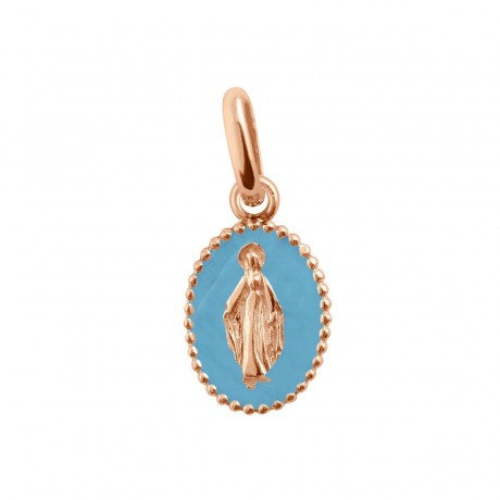 GIGI CLOZEAU Pendentif Madone Or rose Résine turquoise B5VI003R34