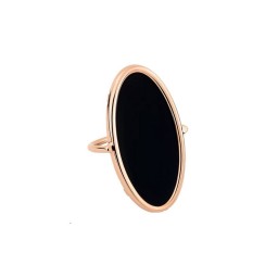 Bague Ellipse Or rose Onyx