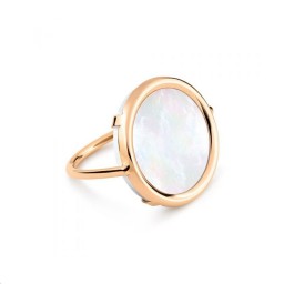 Bague Disc Ring Or rose Nacre