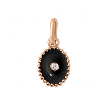 GIGI CLOZEAU Pendentif Etoile du nord Or rose Résine noire Diamant B5EN001R20DI