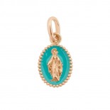 GIGI CLOZEAU Pendentif Madone Or rose Résine turquoise vert B5VI003R33